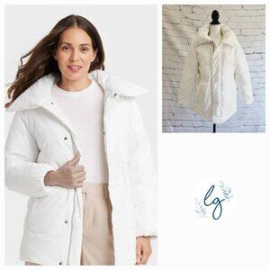 a new day Women's White Puffer Jacket